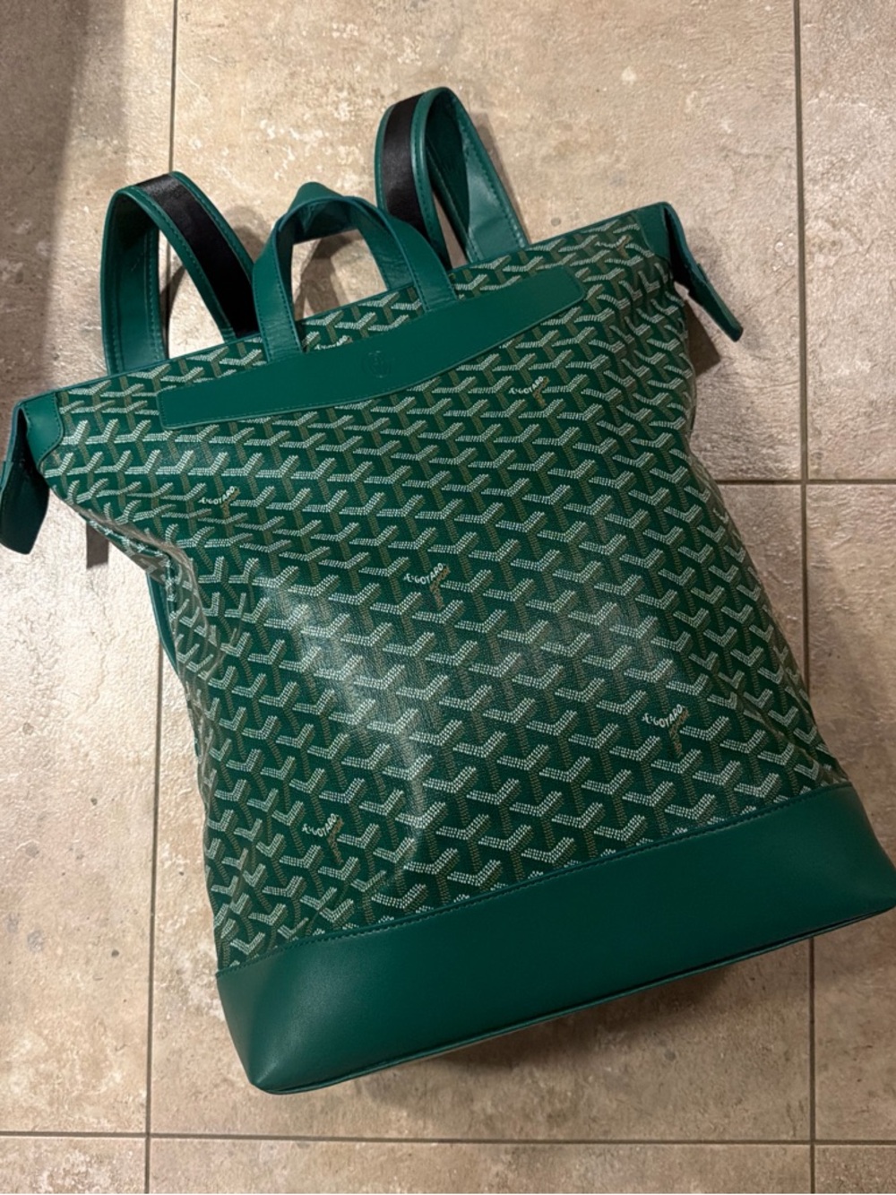 Green Patterned Backpack
